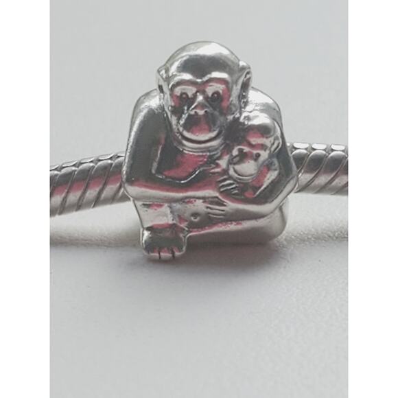 PANDORA MOM BABY MONKEY Family Sterling Silver Bead Charm 790422 - Picture 2 of 5